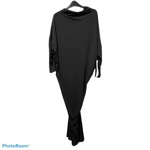Ashro Black Draped Maxi Dress NWT